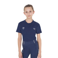 Camiseta unisex infantil de corte slim Equestro X Fise Americana marina Azul marino