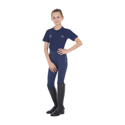 Camiseta unisex infantil de corte slim Equestro X Fise Americana marina Azul marino