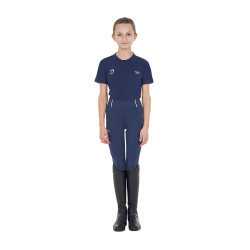 Camiseta unisex infantil de corte slim Equestro X Fise Americana marina Azul marino