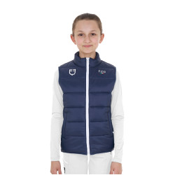 Chaleco unisex infantil entallado Equestro X Fise Americana marina Azul marino