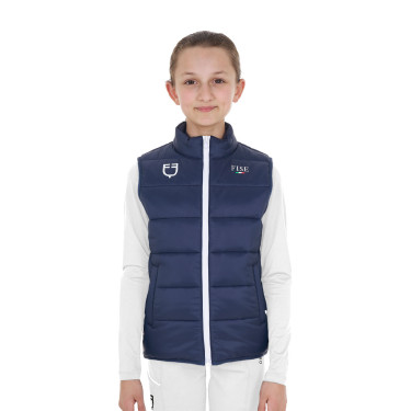 Chaleco unisex infantil entallado Equestro X Fise Americana marina Azul marino