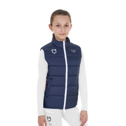 Chaleco unisex infantil entallado Equestro X Fise Americana marina Azul marino