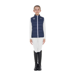 Chaleco unisex infantil entallado Equestro X Fise Americana marina Azul marino