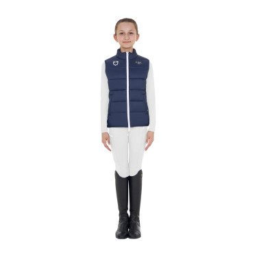 Chaleco unisex infantil entallado Equestro X Fise Americana marina Azul marino