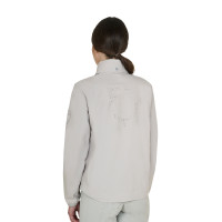 Softshell mujer con logo en la espalda Niebla del puerto Gris