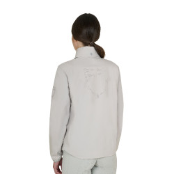 Softshell mujer con logo en la espalda Niebla del puerto Gris