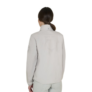 Softshell mujer con logo en la espalda Niebla del puerto Gris