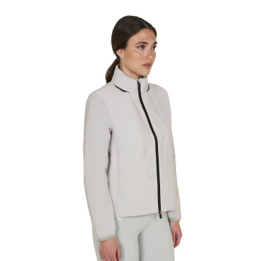 Softshell mujer con logo en la espalda Niebla del puerto Gris