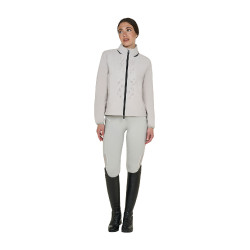 Softshell mujer con logo en la espalda Niebla del puerto Gris