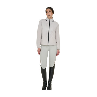 Softshell mujer con logo en la espalda Niebla del puerto Gris