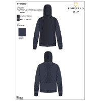 Sudadera técnica de mujer con capucha e inserciones de micromalla Americana marina Azul marino