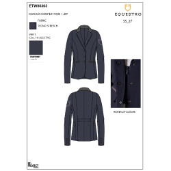 Chaqueta de concurso para mujer con cremallera y botones Americana marina Azul marino