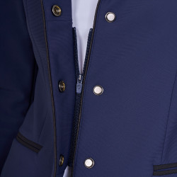 Chaqueta de concurso para mujer con cremallera y botones Americana marina Azul marino