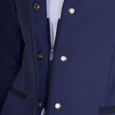 Chaqueta de concurso para mujer con cremallera y botones Americana marina Azul marino