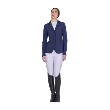 Chaqueta de concurso para mujer con cremallera y botones Americana marina Azul marino