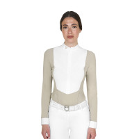 Polo de mujer de concurso de manga larga con cremallera Oxford tostado Rosa Polo de mujer de concurso de manga larga con cremallera Oxford tostado Rosa