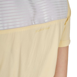 Polo de concurso para mujer de corte entallado con inserciones de tejido similar a la seda Sol Naranja