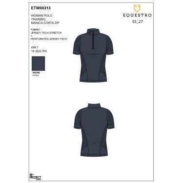 Camiseta de entrenamiento para mujer en tejido técnico con microperforaciones Americana marina Azul marino