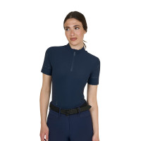 Camiseta de entrenamiento para mujer en tejido técnico con microperforaciones Americana marina Azul marino