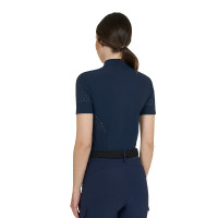 Camiseta de entrenamiento para mujer en tejido técnico con microperforaciones Americana marina Azul marino