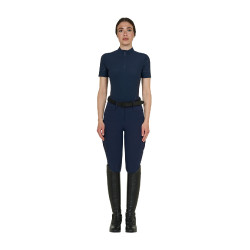 Camiseta de entrenamiento para mujer en tejido técnico con microperforaciones Americana marina Azul marino