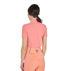 Camiseta de entrenamiento para mujer en tejido técnico con microperforaciones Flor del desierto Rosa