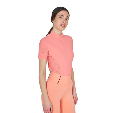 Camiseta de entrenamiento para mujer en tejido técnico con microperforaciones Flor del desierto Rosa