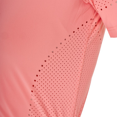 Camiseta de entrenamiento para mujer en tejido técnico con microperforaciones Flor del desierto Rosa