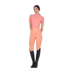 Camiseta de entrenamiento para mujer en tejido técnico con microperforaciones Flor del desierto Rosa