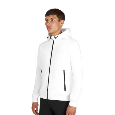 Sudadera de hombre con capucha ajustable y cremallera Blanco
