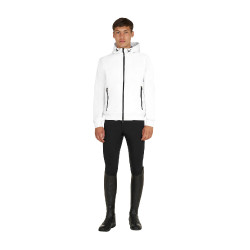 Sudadera de hombre con capucha ajustable y cremallera Blanco