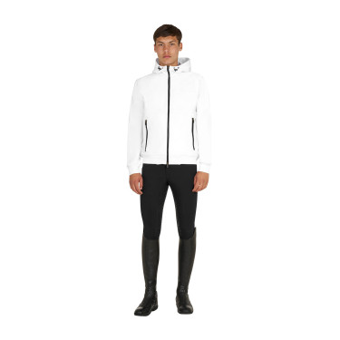 Sudadera de hombre con capucha ajustable y cremallera Blanco