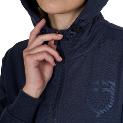 Sudadera de mujer con capucha ajustable y cremallera Americana marina Azul marino