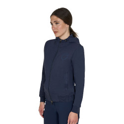 Sudadera de mujer con capucha ajustable y cremallera Americana marina Azul marino