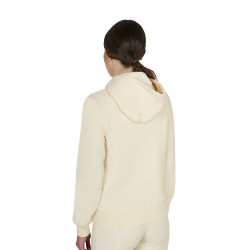 Sudadera de mujer con capucha ajustable y cremallera Blanco antiguo Beige