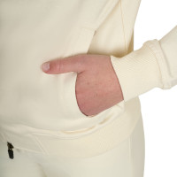 Sudadera de mujer con capucha ajustable y cremallera Blanco antiguo Beige