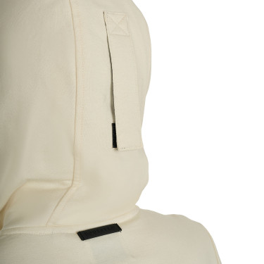 Sudadera de mujer con capucha ajustable y cremallera Blanco antiguo Beige
