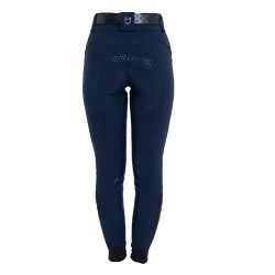 Pantalones de mujer full grip de tiro alto con logo de strass
