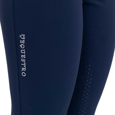 Pantalones de mujer full grip de tiro alto con logo de strass