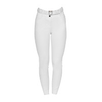 Pantalones de mujer full grip de tiro alto con logo de strass Blanco