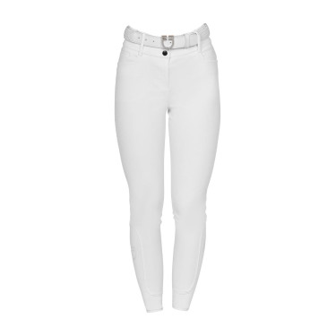 Pantalones de mujer full grip de tiro alto con logo de strass Blanco