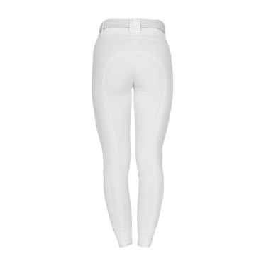 Pantalones de mujer full grip de tiro alto con logo de strass Blanco