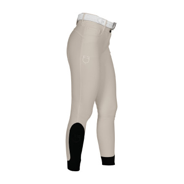 Pantalones de mujer full grip de tiro alto con logo de strass Oxford tostado Rosa