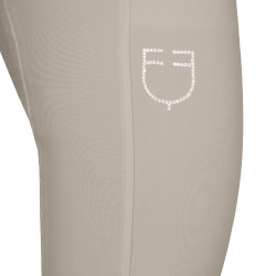 Pantalones de mujer full grip de tiro alto con logo de strass Oxford tostado Rosa