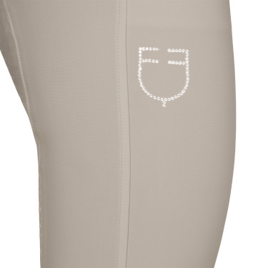 Pantalones de mujer full grip de tiro alto con logo de strass Oxford tostado Rosa