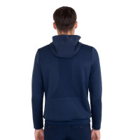 Sudadera técnica de hombre con capucha e insertos de micromalla Americana marina Azul marino