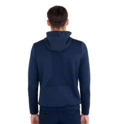 Sudadera técnica de hombre con capucha e insertos de micromalla Americana marina Azul marino