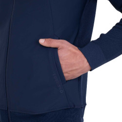 Sudadera técnica de hombre con capucha e insertos de micromalla Americana marina Azul marino