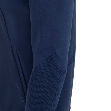 Sudadera técnica de hombre con capucha e insertos de micromalla Americana marina Azul marino