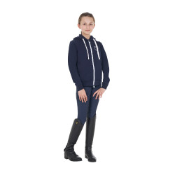 Sudadera infantil unisex con capucha y cremallera frontal Americana marina Azul marino